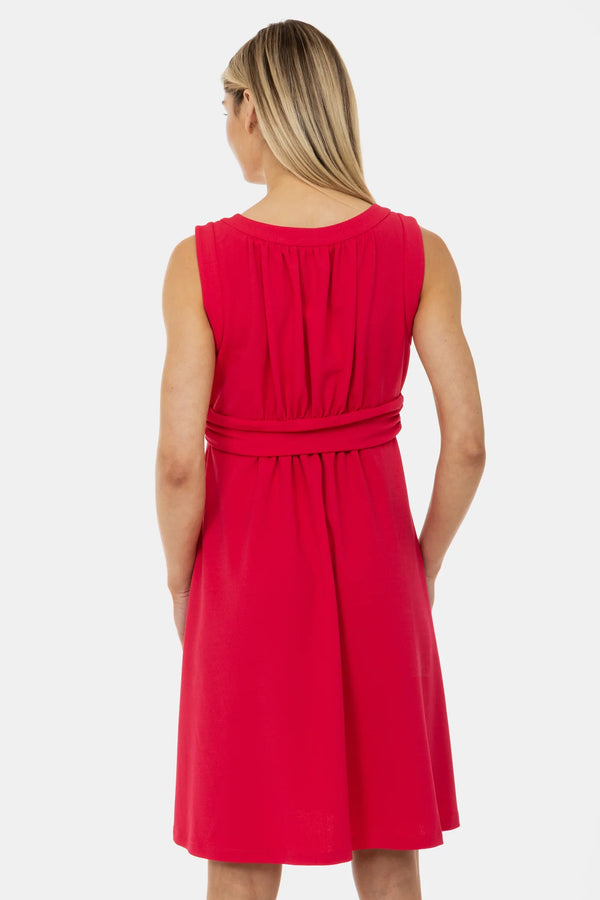 Elegantní těhotenské šaty s nabíráním - malinové