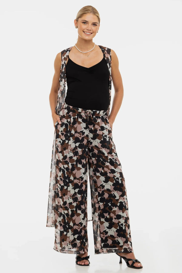 Těhotenský kaftan ze šifonu s květinovým vzorem