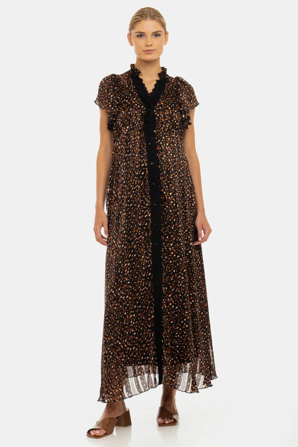 Dlouhé šifonové šaty s třpytivými detaily