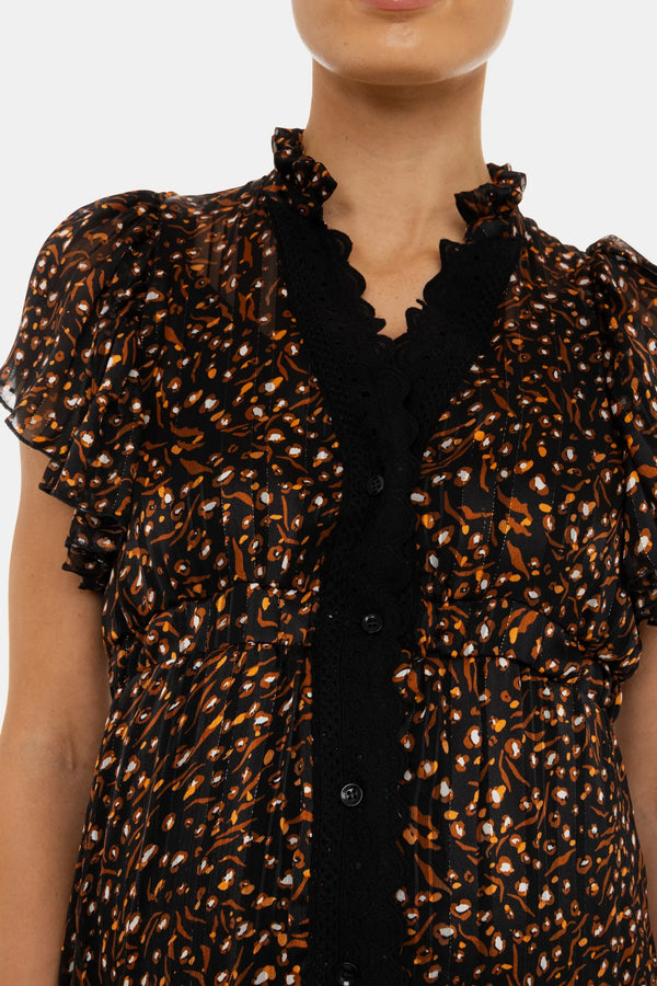 Dlouhé šifonové šaty s třpytivými detaily