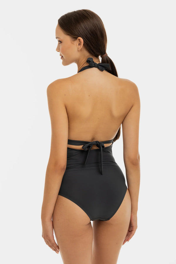 Těhotenské a kojicí jednodílné plavky – grafitové