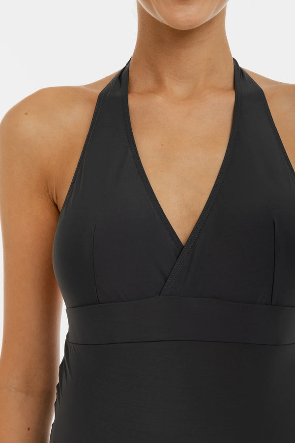 Těhotenské a kojicí jednodílné plavky – grafitové