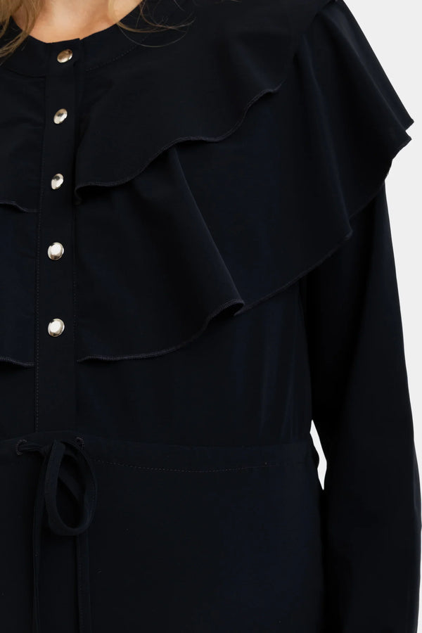 Elegantní těhotenské a kojicí šaty se zapínáním na lesklé knoflíky