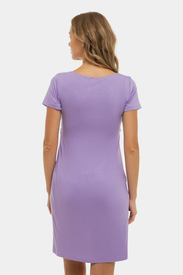 Těhotenská a kojící noční košile - fialová