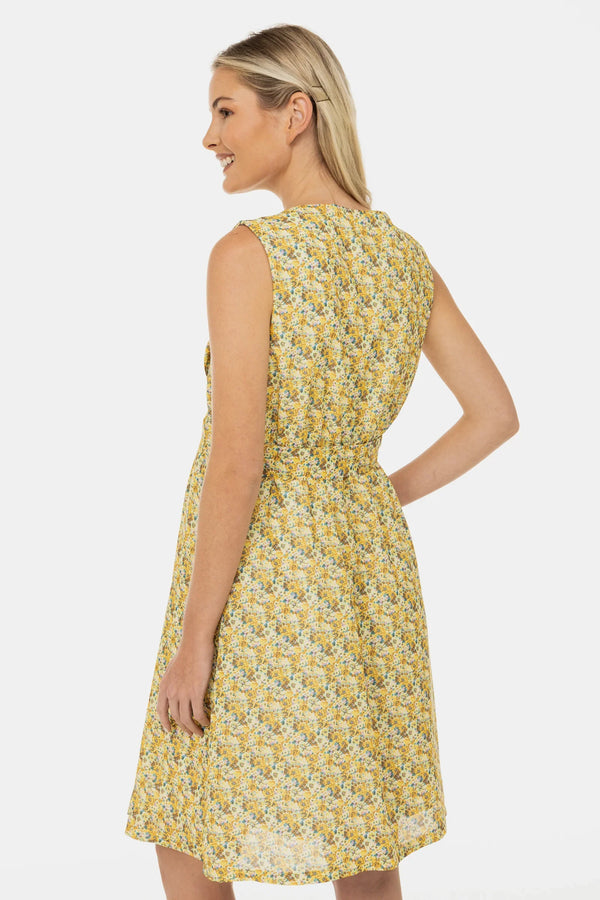 Těhotenské a kojicí šaty s páskem – květinový vzor