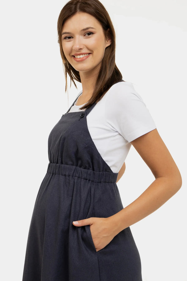 Těhotenský a kojící šatový top - tmavě modré