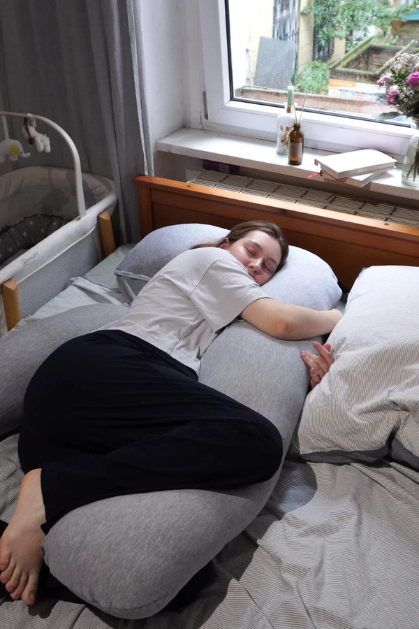 Polštář pro těhotné a kojící 3 v 1 - šedý