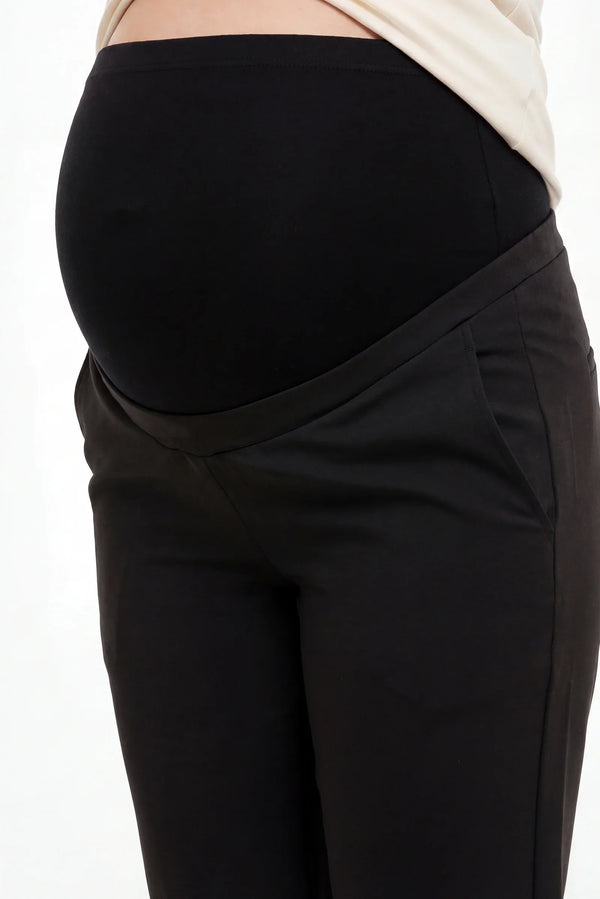 Elegantní těhotenské kalhoty - černé
