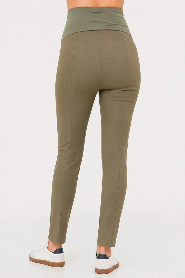 Elastické těhotenské kalhoty – khaki