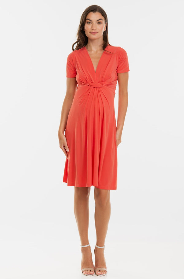 Elegantní těhotenské šaty s předním uzlem