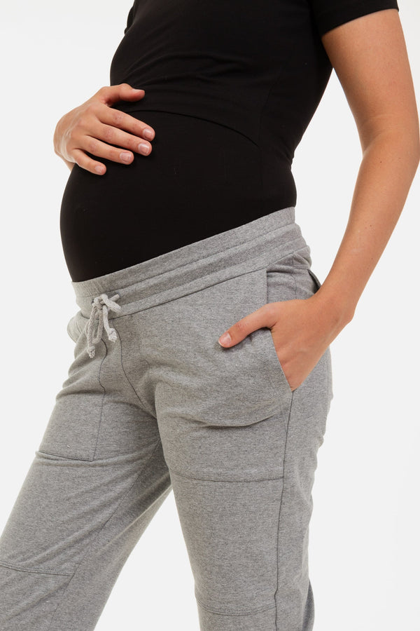 Těhotenské sportovní kalhoty – šedé