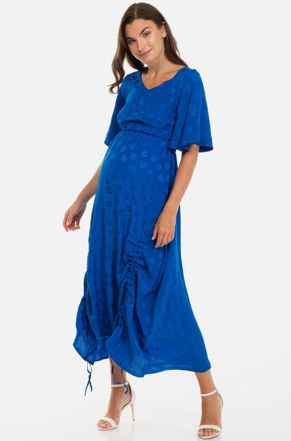 Dlouhé těhotenské a kojící šaty s nabíráním