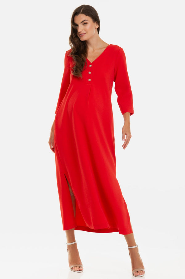 Dlouhé těhotenské a kojící šaty s rozparkem