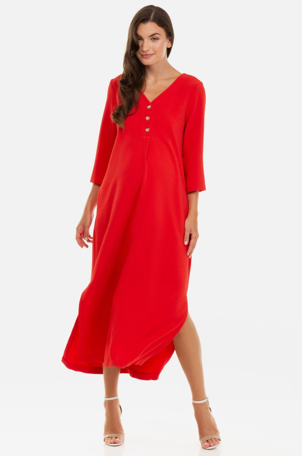 Dlouhé těhotenské a kojící šaty s rozparkem