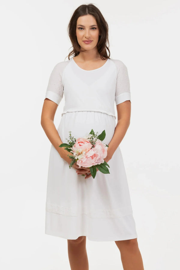 Těhotenské a kojící šaty s s tečkovanými prvky