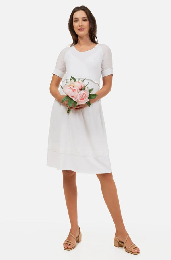 Těhotenské a kojící šaty s s tečkovanými prvky