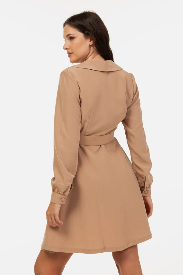 Těhotenské a kojicí šaty s límečkem – béžové
