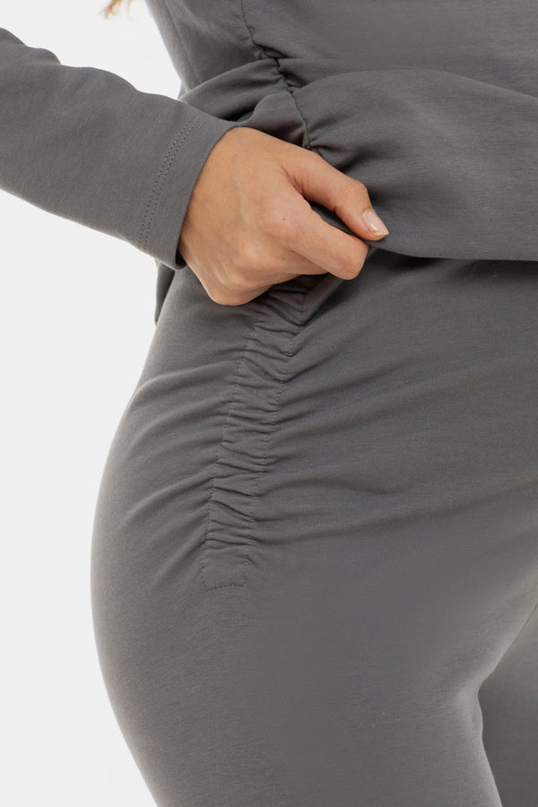 Bavlněné těhotenské legíny – šedé
