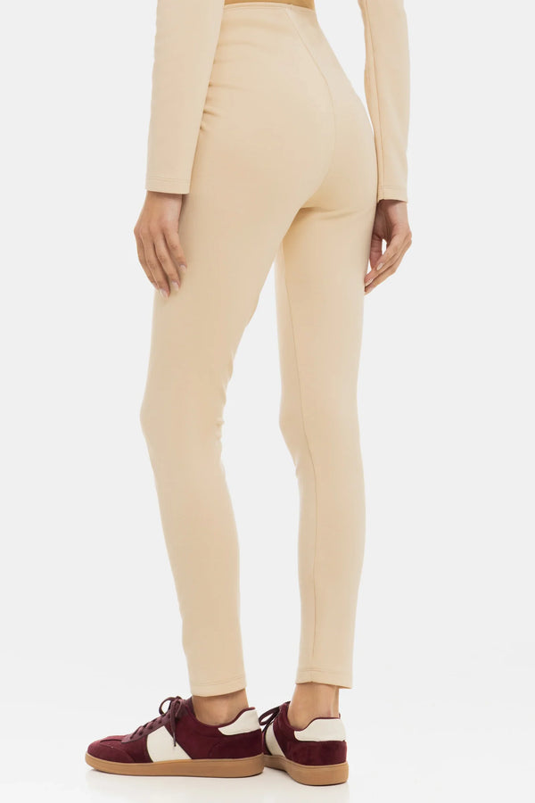 Bavlněné těhotenské legíny – béžové