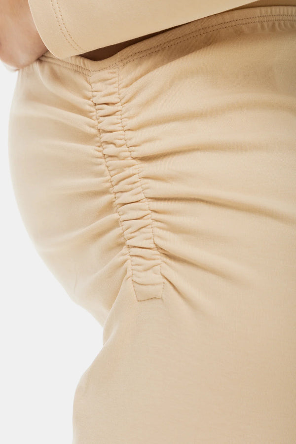 Bavlněné těhotenské legíny – béžové