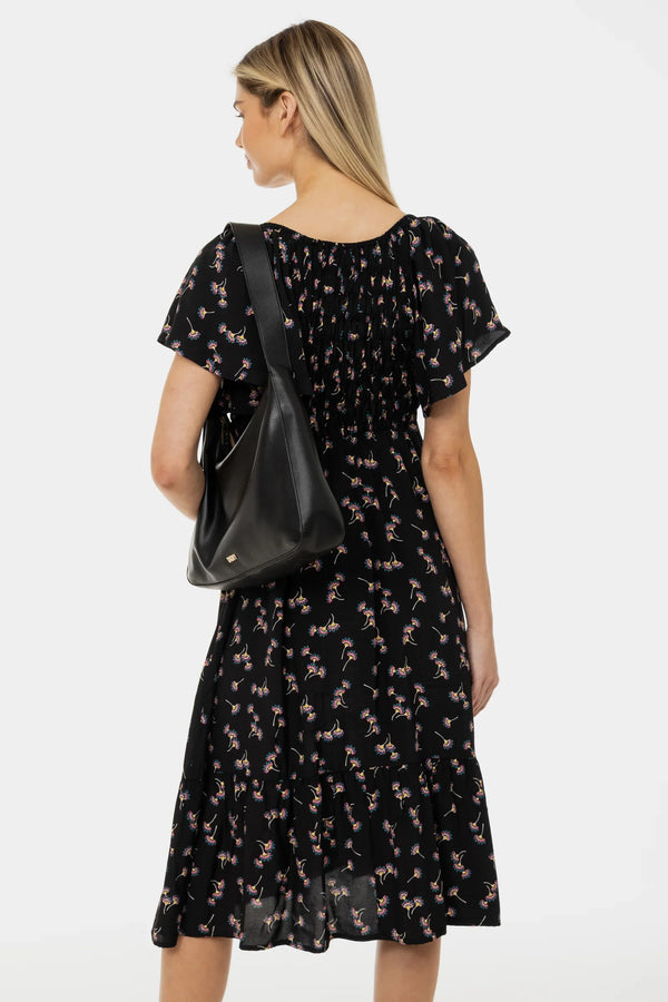 Boho těhotenské šaty s krajkovým výstřihem