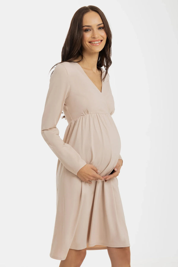 Těhotenská a kojicí noční košile - krémová