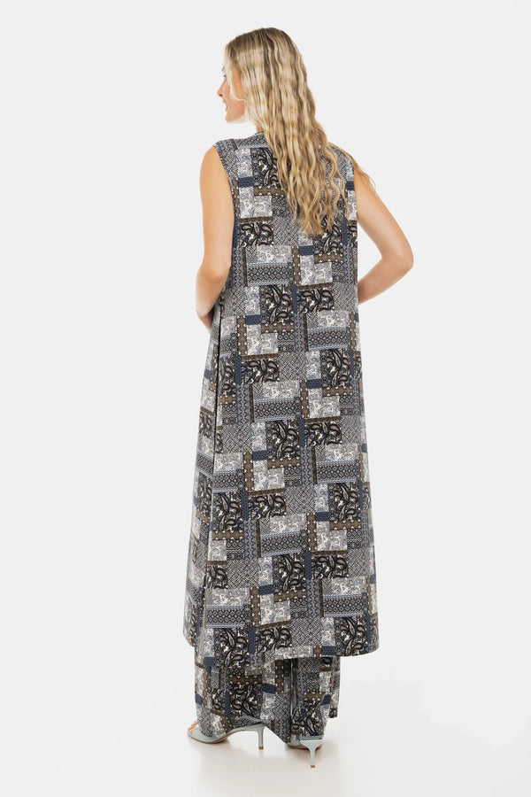 Plážový těhotenský kaftan s geometrickým vzorem