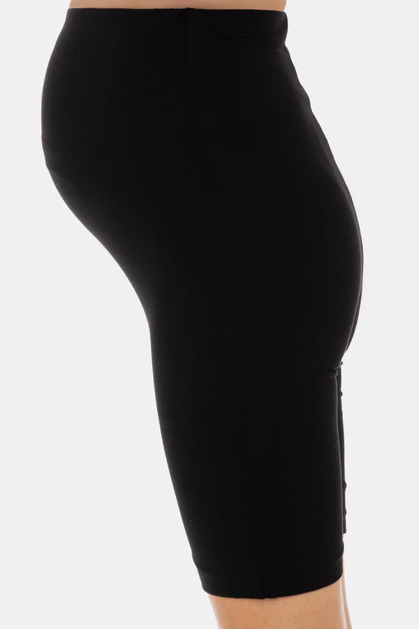 Měkké dvojité těhotenské legíny - černé