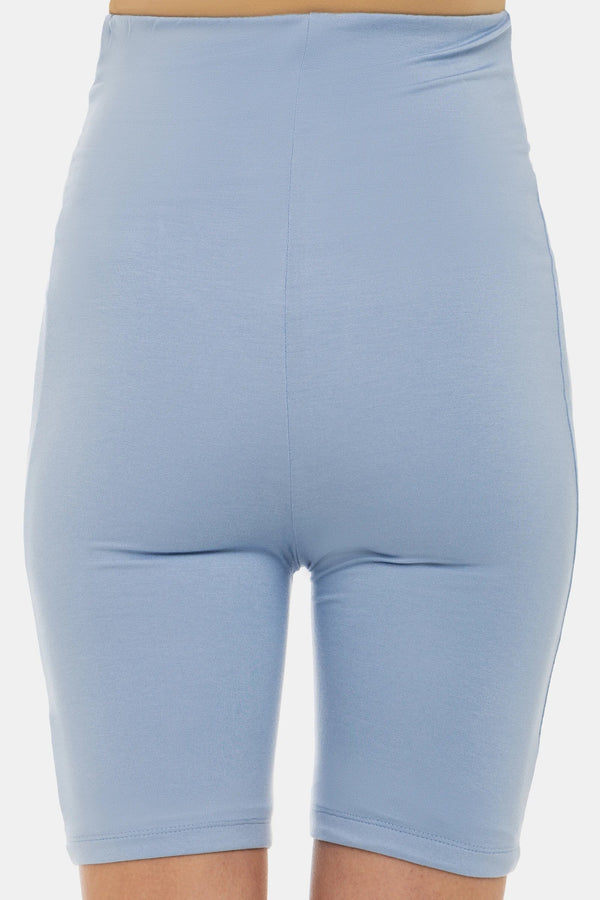 Měkké dvojité těhotenské legíny - světle modrá