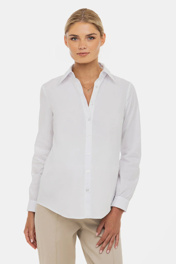 Bavlněná košile 2 v 1 těhotenská a kojicí – bílá