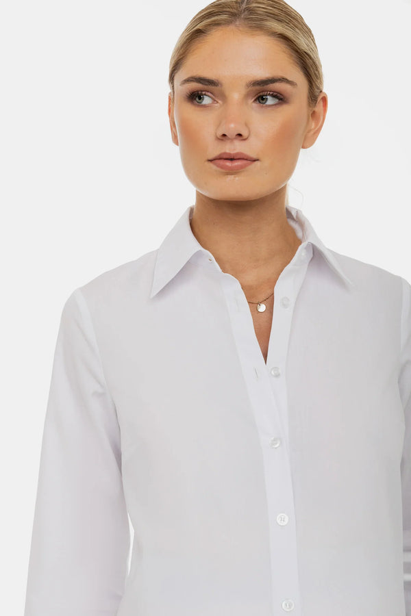 Bavlněná košile 2 v 1 těhotenská a kojicí – bílá