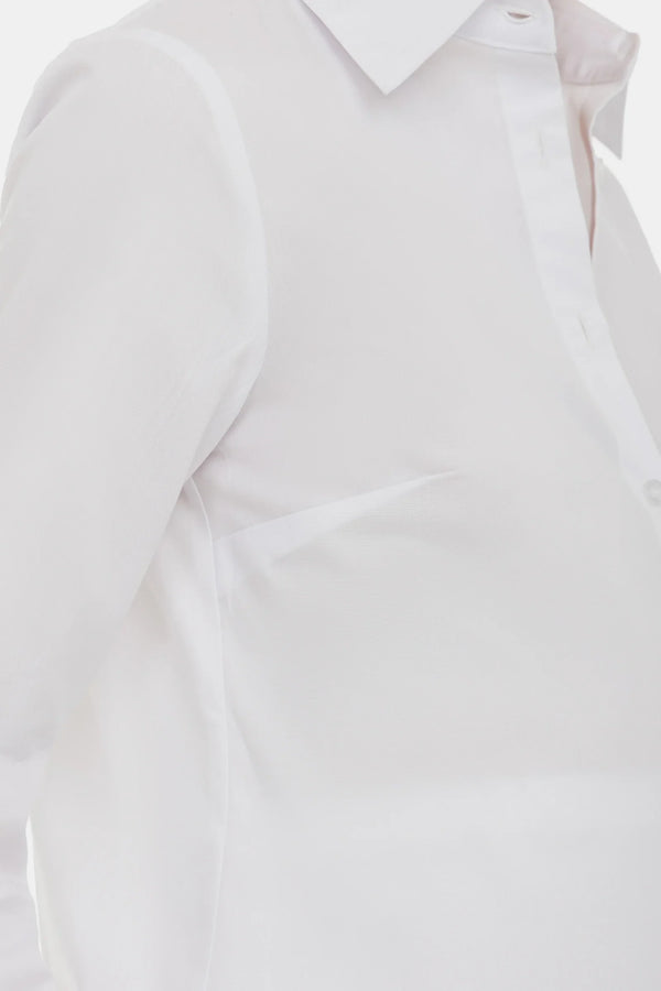 Bavlněná košile 2 v 1 těhotenská a kojicí – bílá