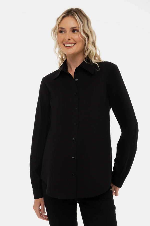 Bavlněná košile 2 v 1 těhotenská a kojicí – černá