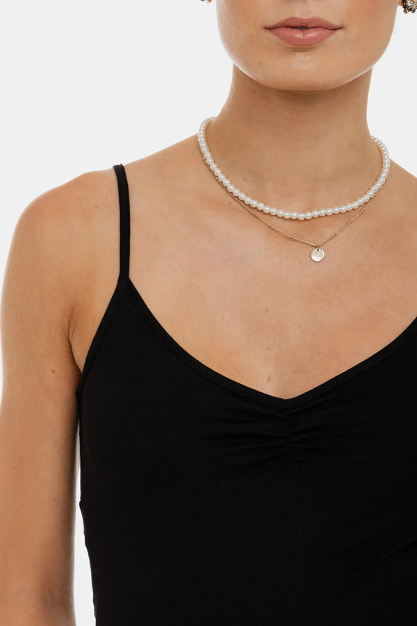 Těhotenský top s tenkými ramínky – černý