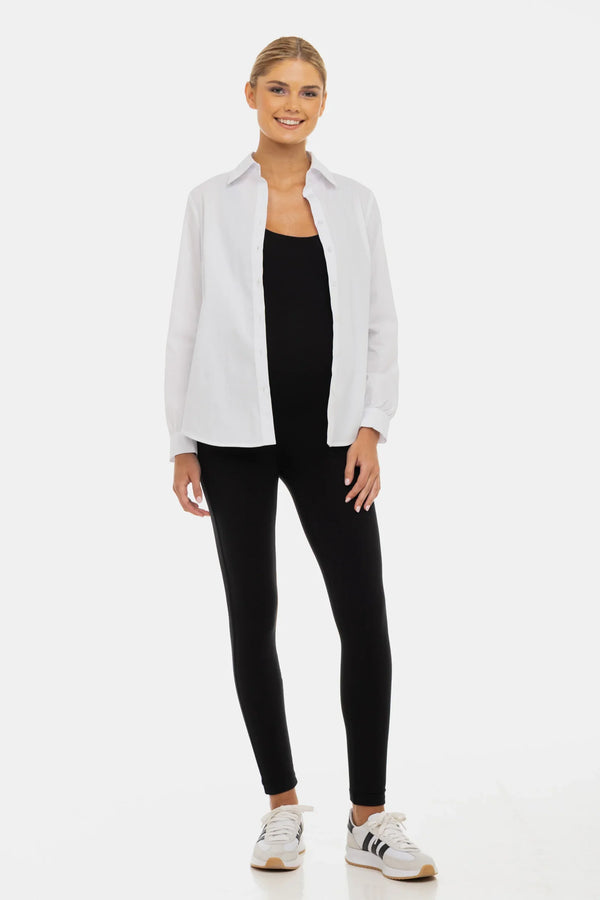 Bavlněná košile 2 v 1 těhotenská a kojicí – bílá