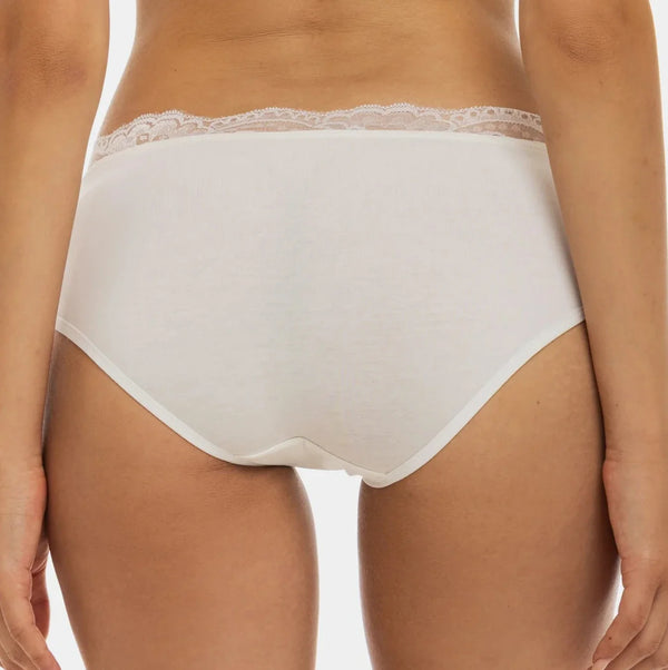 Bavlněné těhotenské bikiny s krajkou - ecru