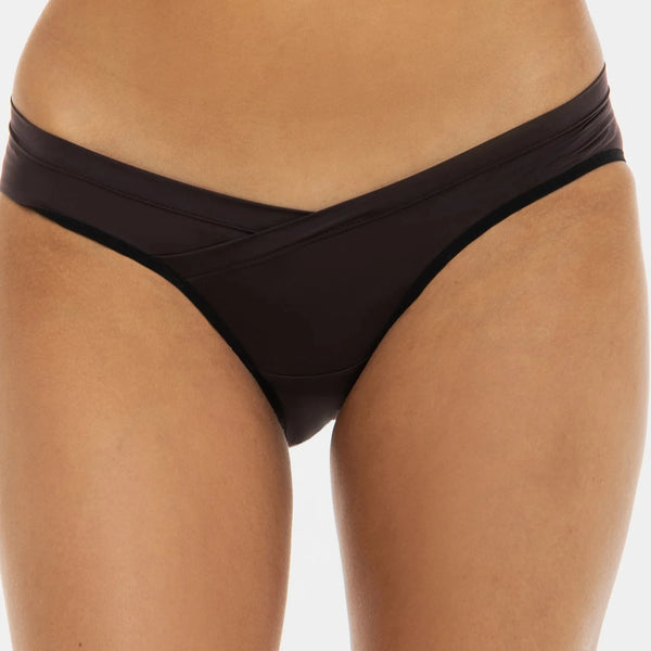 Bikiny těhotenské s nízkým pasem - tmavě hnědá