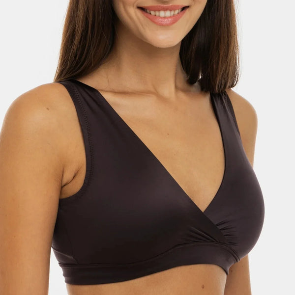 Kojící a těhotenská podprsenka - tmavě hnědá