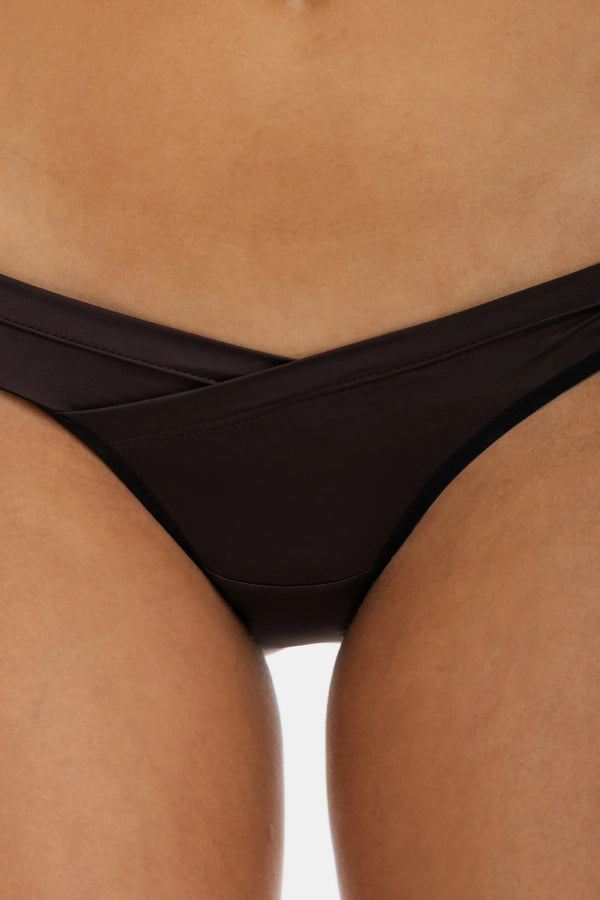 Bikiny těhotenské s nízkým pasem - tmavě hnědá