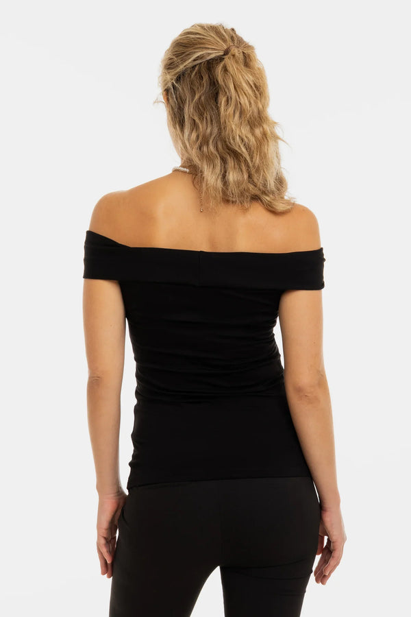 Elegantní těhotenský top s uzlem – černý