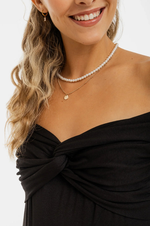 Elegantní těhotenský top s uzlem – černý