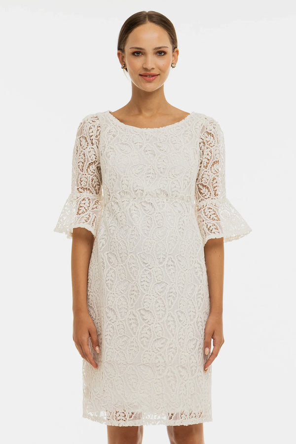 Oficiální krajkové těhotenské šaty – bílé