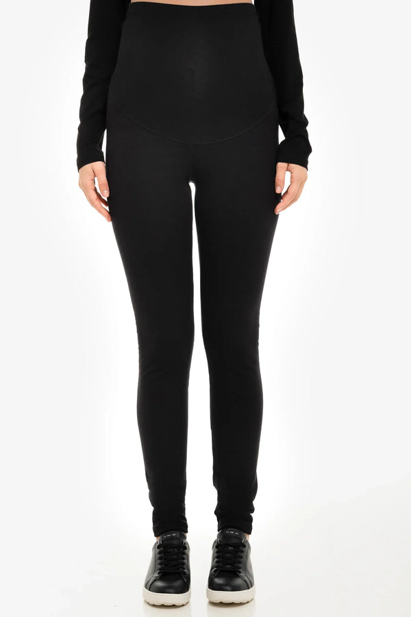 Černé termo těhotenské legíny