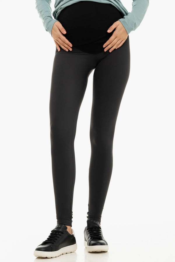 Těhotenské legíny z jemného kartáčovaného žerzeje