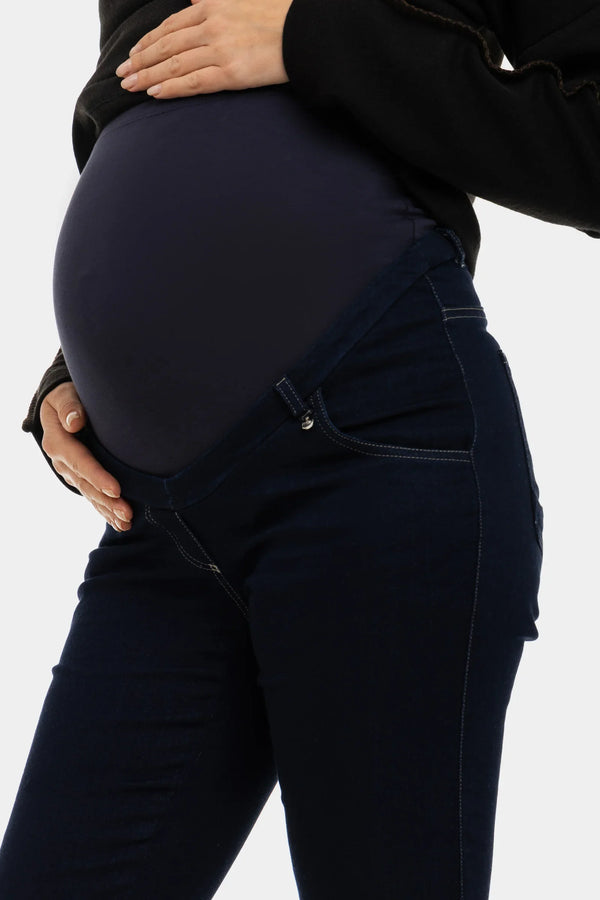 Přiléhavé elastické těhotenské džíny