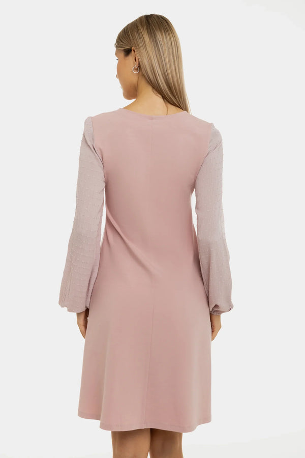 Těhotenské a kojící šaty s tečkami - popel z růží