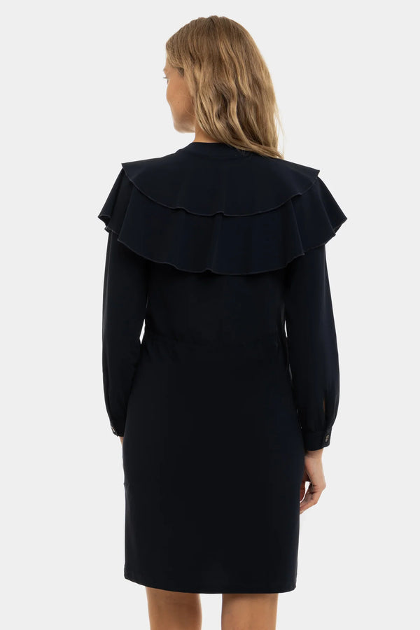Elegantní těhotenské a kojicí šaty se zapínáním na lesklé knoflíky