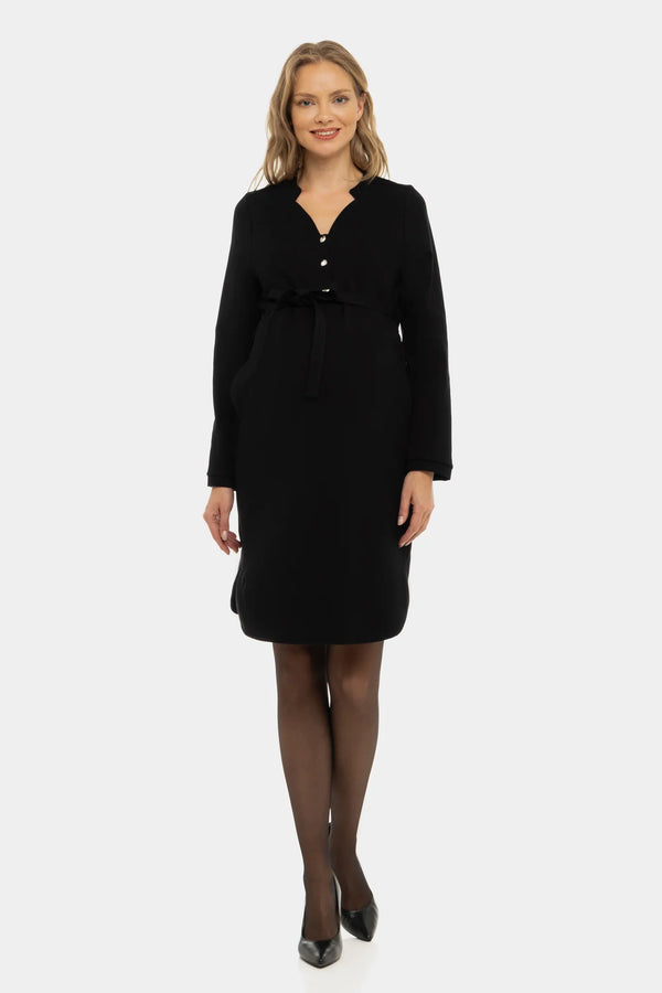 Černé elastické těhotenské a kojicí šaty