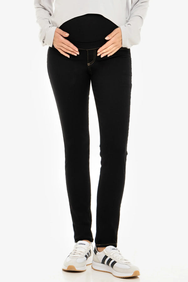 Elastické těhotenské džíny s odnímatelným páskem