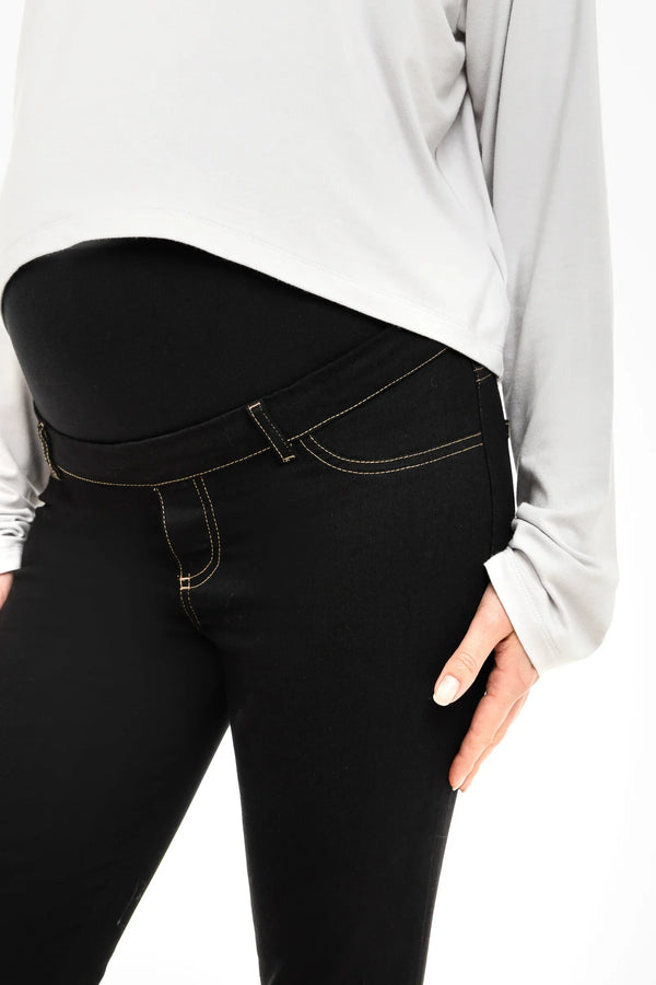 Elastické těhotenské džíny s odnímatelným páskem